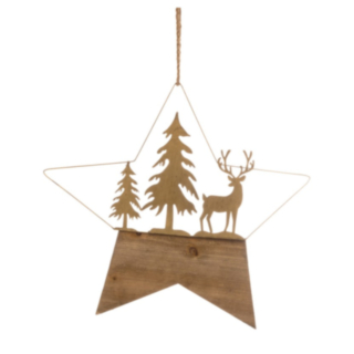Julstjärna Med Ren Upphängning Guld