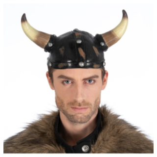 Vikingahjälm Med Horn Brun