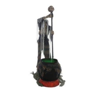 Skelett Med Gryta Halloweenfigur