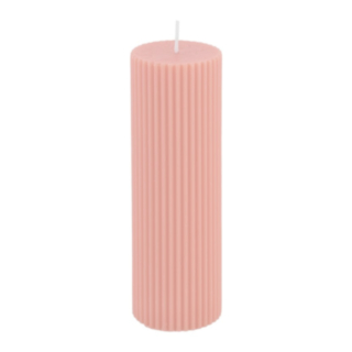 Räfflat Blockljus Rosa