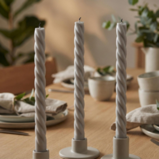 Spiral Stearinljus Grå
