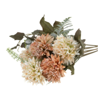Konstgjord Scabiosa Bukett Orange/Vit