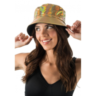 Iriserande Bucket Hat Guld