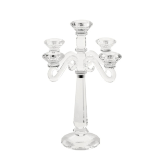 Kristall Ljusstake 5 Armar Transparent