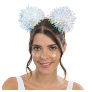 Iriserande Pompoms Hårband