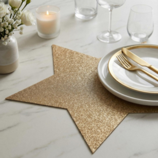 Glitter Bordstabletter Stjärna Guld
