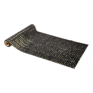 Velour Bordslöpare Svart/Guld