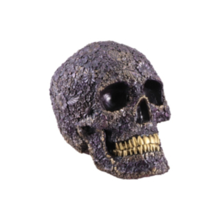 Blommig Dödskalle Skulptur Lila