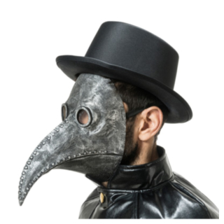 Plague Doctor Latexmask Svart