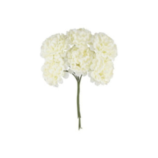 Konstgjorda Mini Hortensia Blommor Elfenbensvit