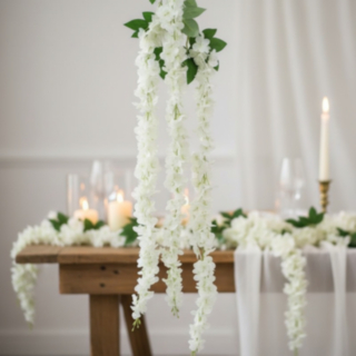 Konstgjord Hortensia Blomsterranka Vit