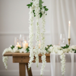 Konstgjord Hortensia Blomsterranka Vit