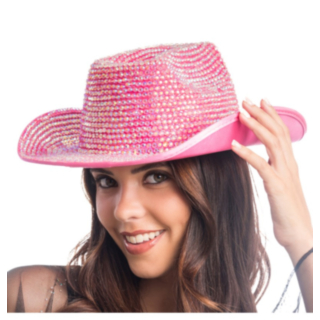 Glitter Cowboyhatt Rosa