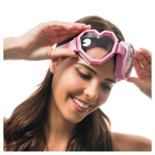 Hjärta Partyglasögon Goggles Ljusrosa