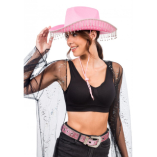 Strass Cowboyhatt Ljusrosa