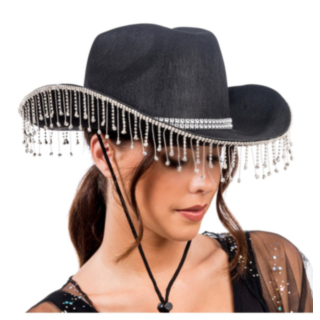 Strass Cowboyhatt Svart