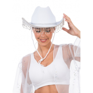 Strass Cowboyhatt Vit