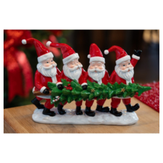Jultomtar Med Julgran Figur