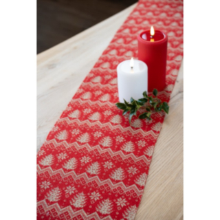 Julmotiv Bordslöpare Röd/Beige
