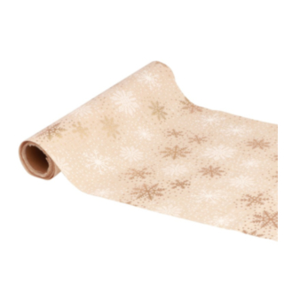 Snöflingor Bordslöpare Vit/Guld