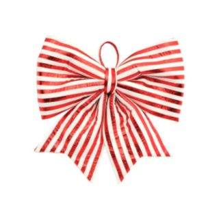 Randig Julrosett Röd/Vit