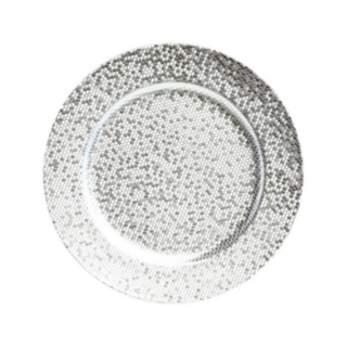 Glittrigt Dekorationsfat Silver