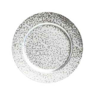 Glittrigt Dekorationsfat Silver