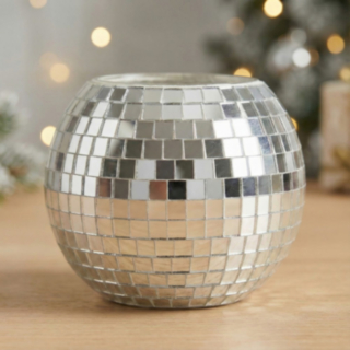 Discokula Värmeljushållare Silver