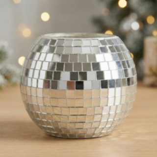Discokula Värmeljushållare Silver