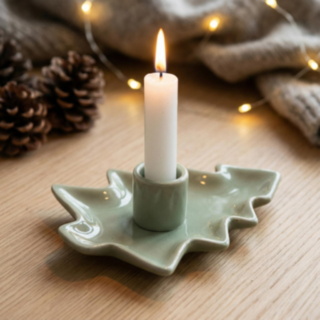 Julgran Keramik Ljusstake