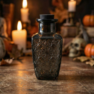 Mönstrad Halloween Glasflaska Svart