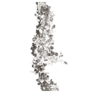Metallisk Bladgirlang Silver