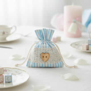 Spets Babyshower Tygpåse Ljusblå