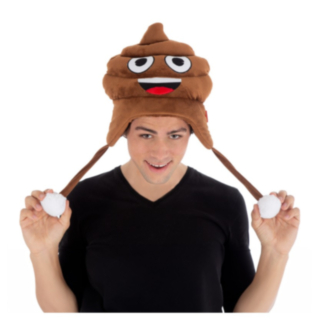 Emoji Bajskorv Hatt Brun
