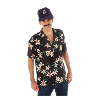 Blommig Hawaiiskjorta Svart