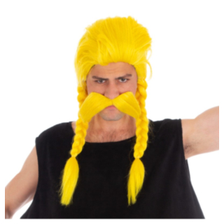 Asterix® Obelix Peruk & Mustasch Gul