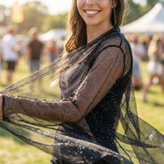 Festivalsjal Svart