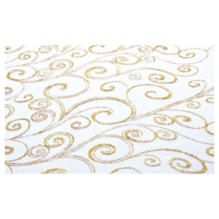 Organza Bordslöpare Vit/Guld