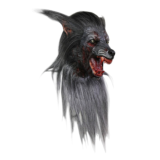 Varulv Hyperrealistisk Latexmask Svart