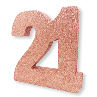 21 År Bordsdekoration Glitter Roséguld