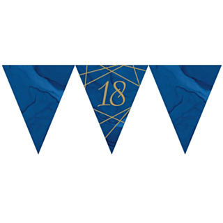 18 År Navy & Gold Vimpelgirlang