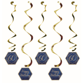 60 År Spiraler Navy & Gold Geode