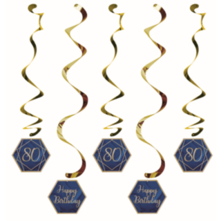 80 År Spiraler Navy Gold Geode
