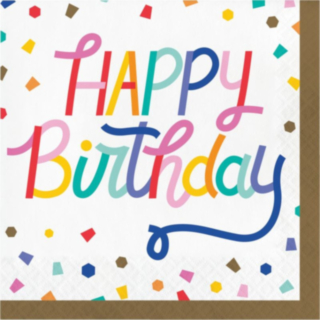 Konfetti Happy Birthday Servetter
