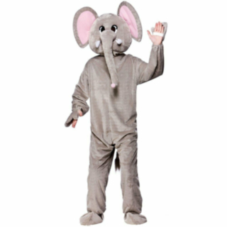 Elefant Maskot Maskeraddräkt
