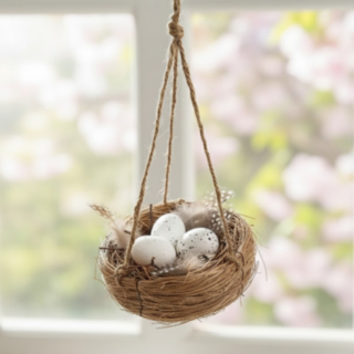 Hängande Fågelbo Med Ägg