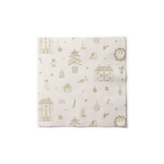 Christmas Joy Servetter Vit/Guld