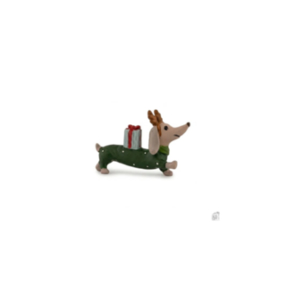 Grön hund med gevir figur