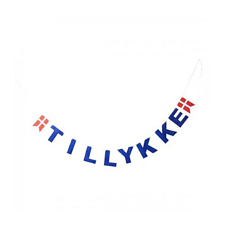 Tillykke Girlang Blå