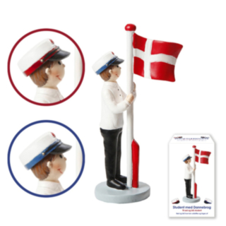 Student med Dansk Flagga Kille Blå/Röd